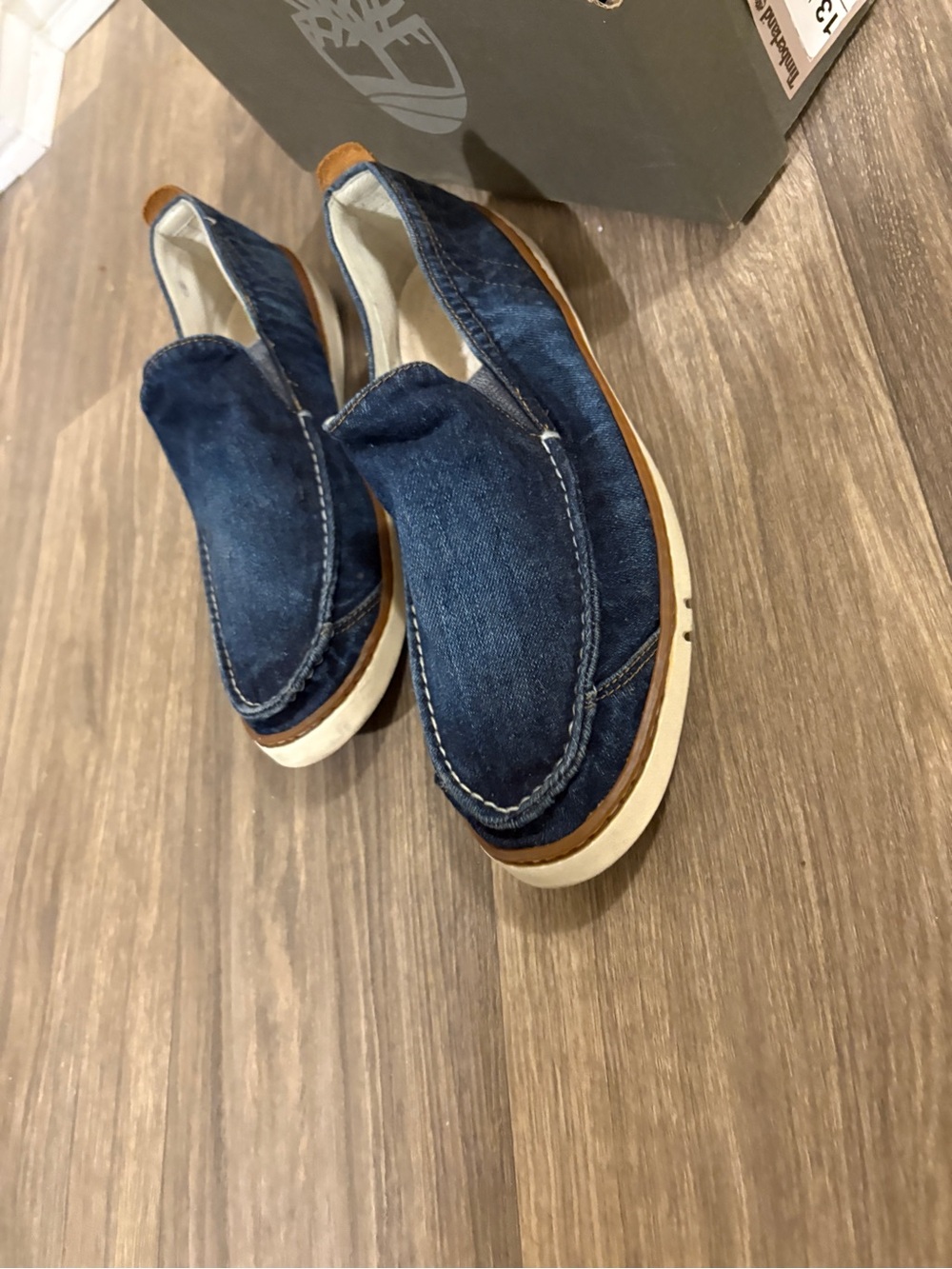 Men's 13 Timberland Casual Slip-On Shoes in Navy Denim